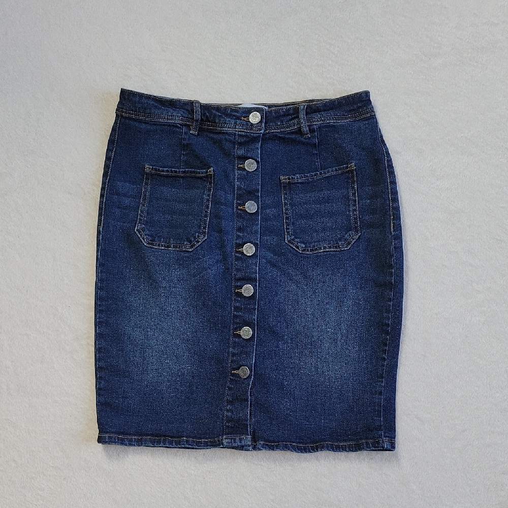 🌞Kenneth Cole Reaction Blue Knee-Length Pencil Skirt